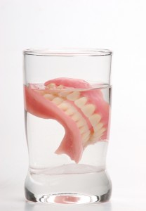 dentures in water
